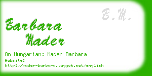 barbara mader business card